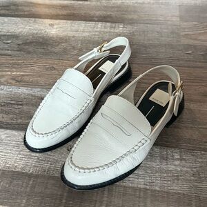 Dolce Vita Leather women’s slingback Loafers ivory / gold